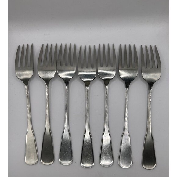 7 Oneida Silver Independence Stainless Deluxe Light Satin Finish Salad Forks - Picture 6 of 7
